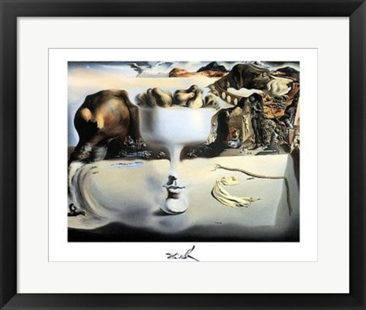 Framed Art Salvador Dali Apparition d'un Visage - Surreal 15 3/4 inch